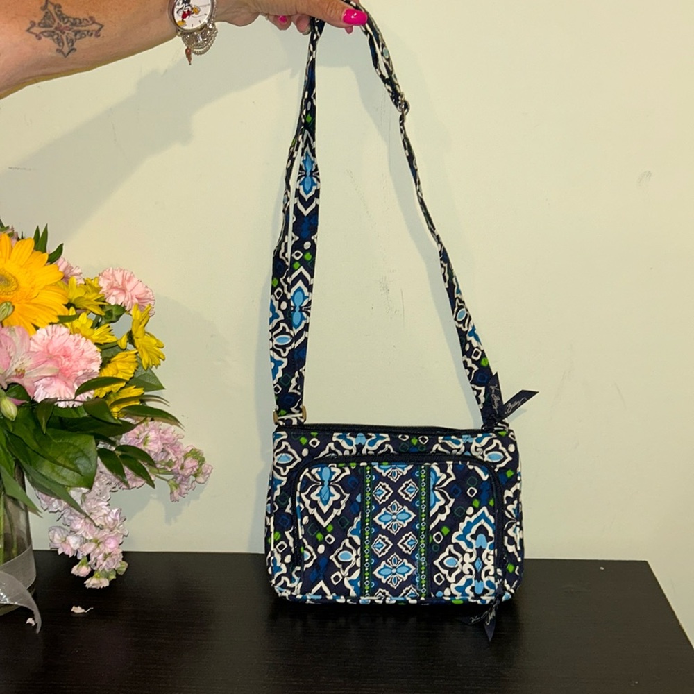 Vera Bradley little hipster crossbody bag green and blue